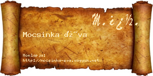 Mocsinka Éva névjegykártya
