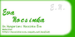 eva mocsinka business card